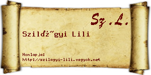 Szilágyi Lili névjegykártya