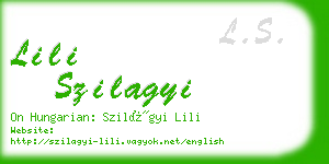 lili szilagyi business card